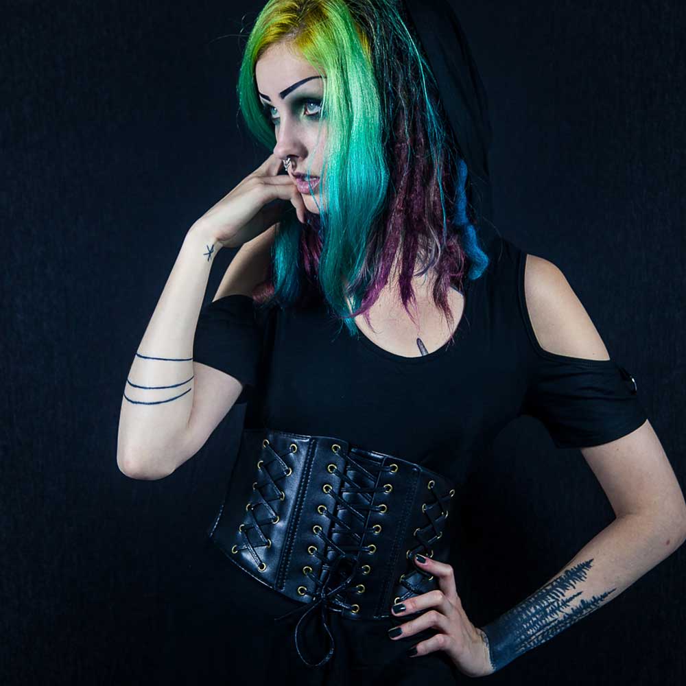 Zac's Alter Ego - Wide elasticated waist lace up corset Ceinture pour la taille - Noir